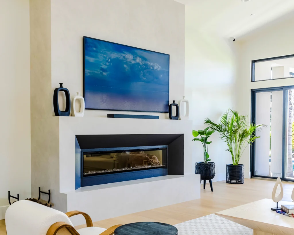 Interior with a fireplace — inspiration